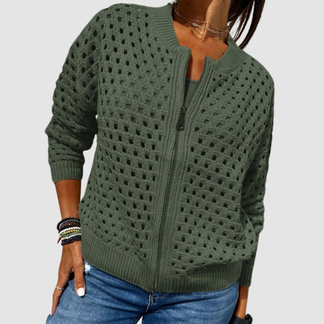 Gracie | Premium Stickad Hål Cardigan