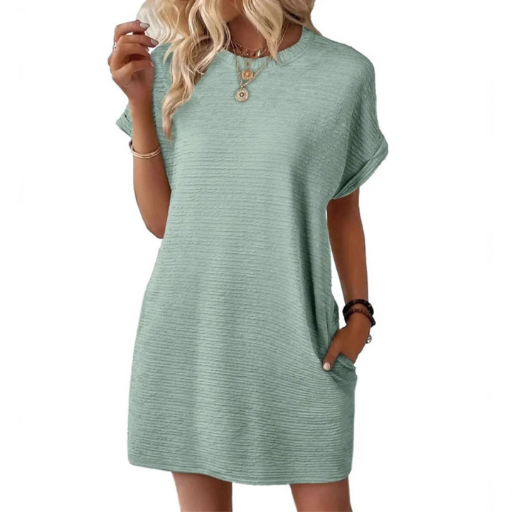 Tiffany | Minimalistisk Rundhalsad Sommarklänning