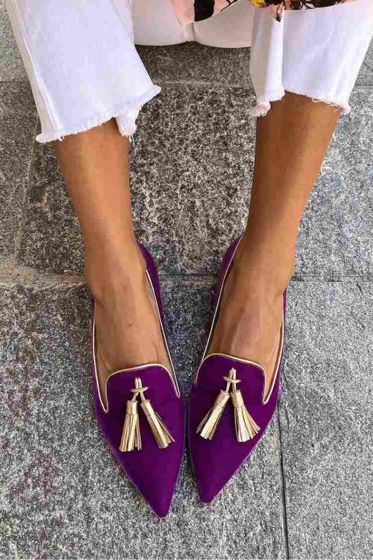 Bailey | Elegant Spetsiga Fringed Loafers