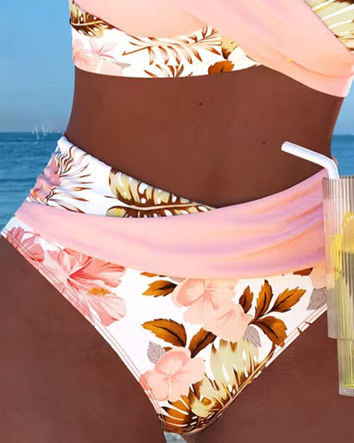 Vivienne | Blommig Kontrast Cut-Out Bikini