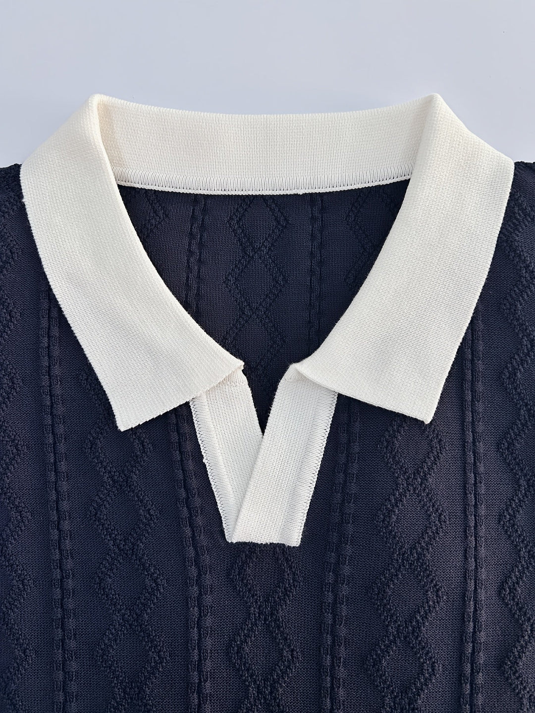 Barrett | Texturerad Polo med Kontrastkrage