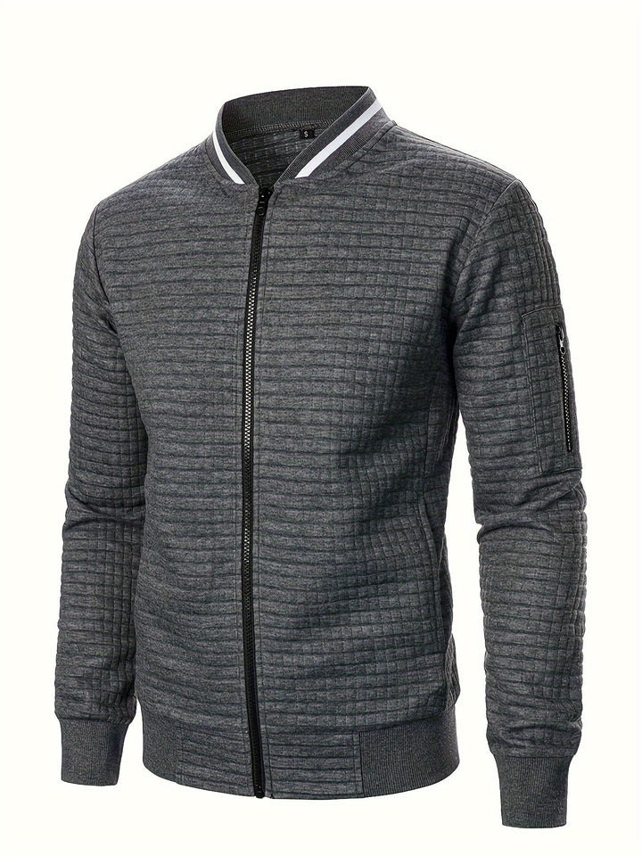 Raymond | Texturerad Zip-Up Bomberjacka