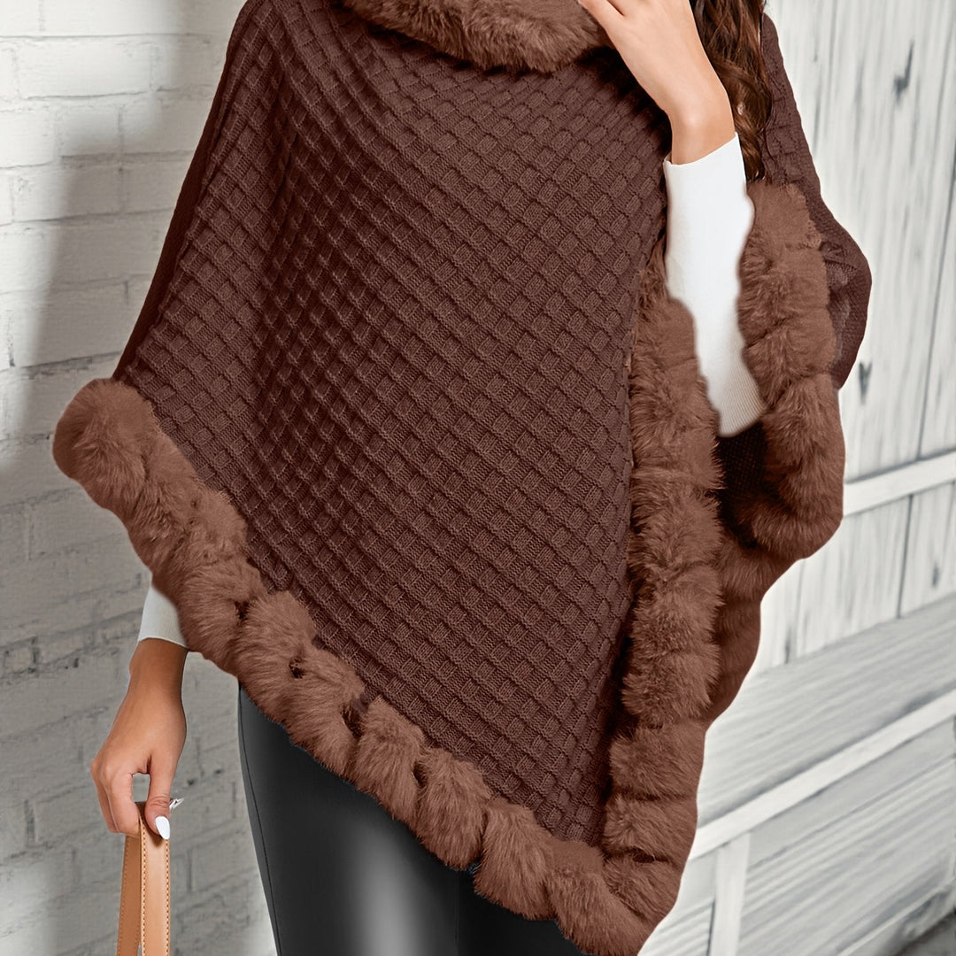 Willow | Mysig Poncho med Fuskpäls