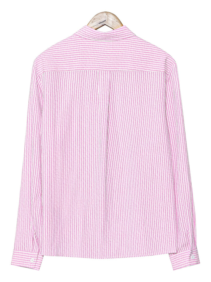 Spencer | Texturerad Randig Skjorta med Lång Ärmar