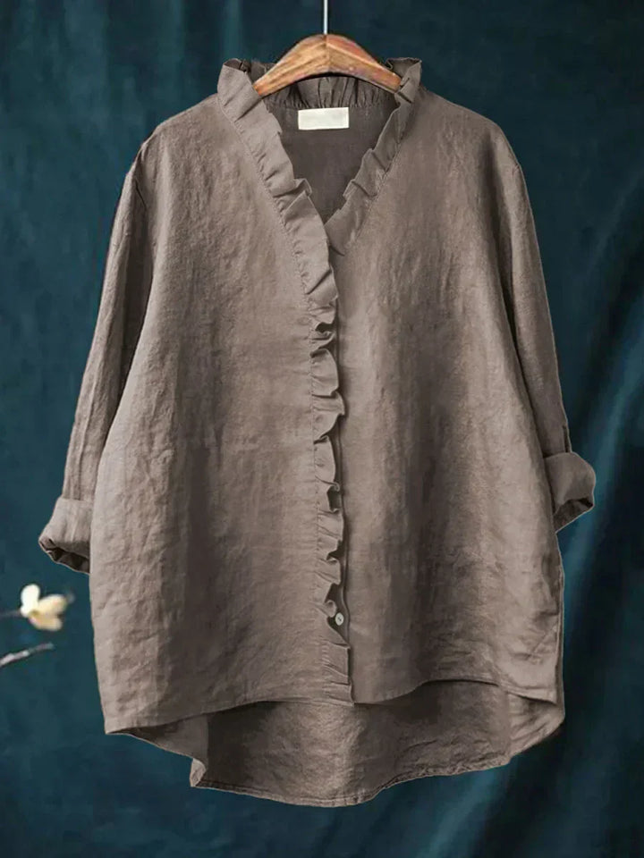 Eliza | Avslappnad Volang V-ringad Blus