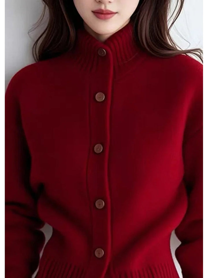 Margot | Höghalsad Knapp Cardigan