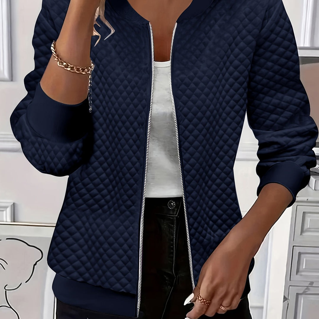 Carolyn | Kviltad-textur Baseballjacka