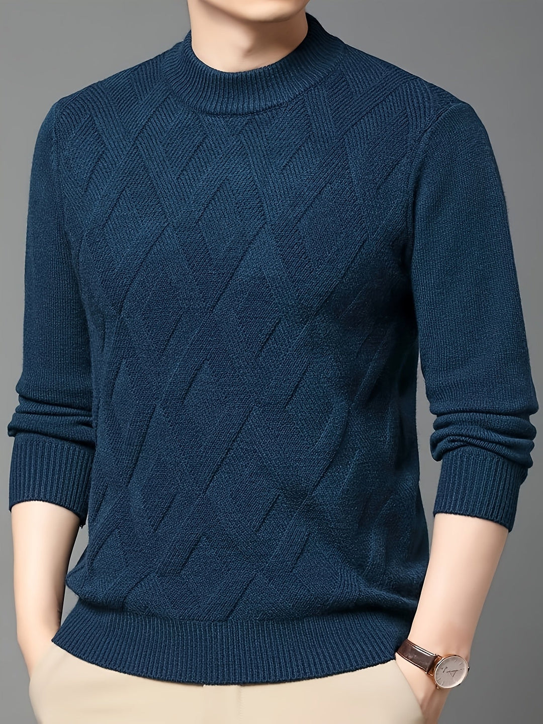 Ellis | Texturerad Mock-Neck Tröja