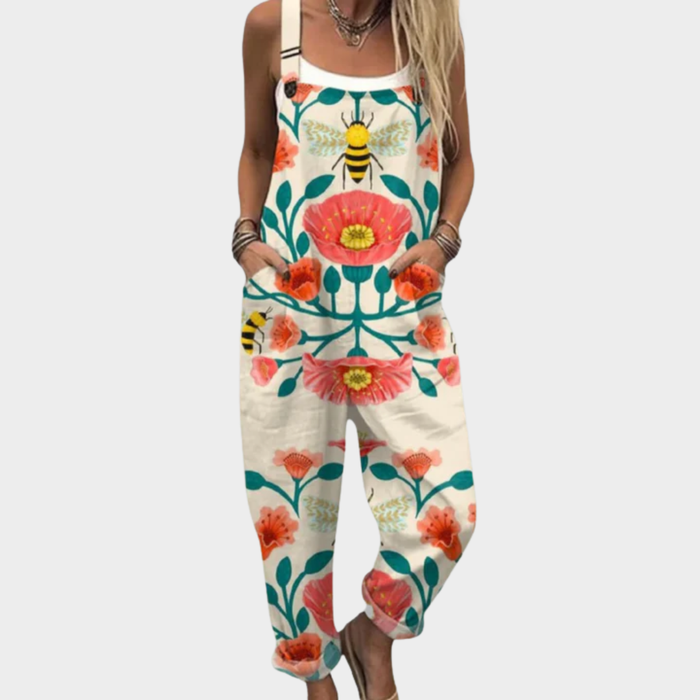 Helen | Bekväm Retro Konst Jumpsuit