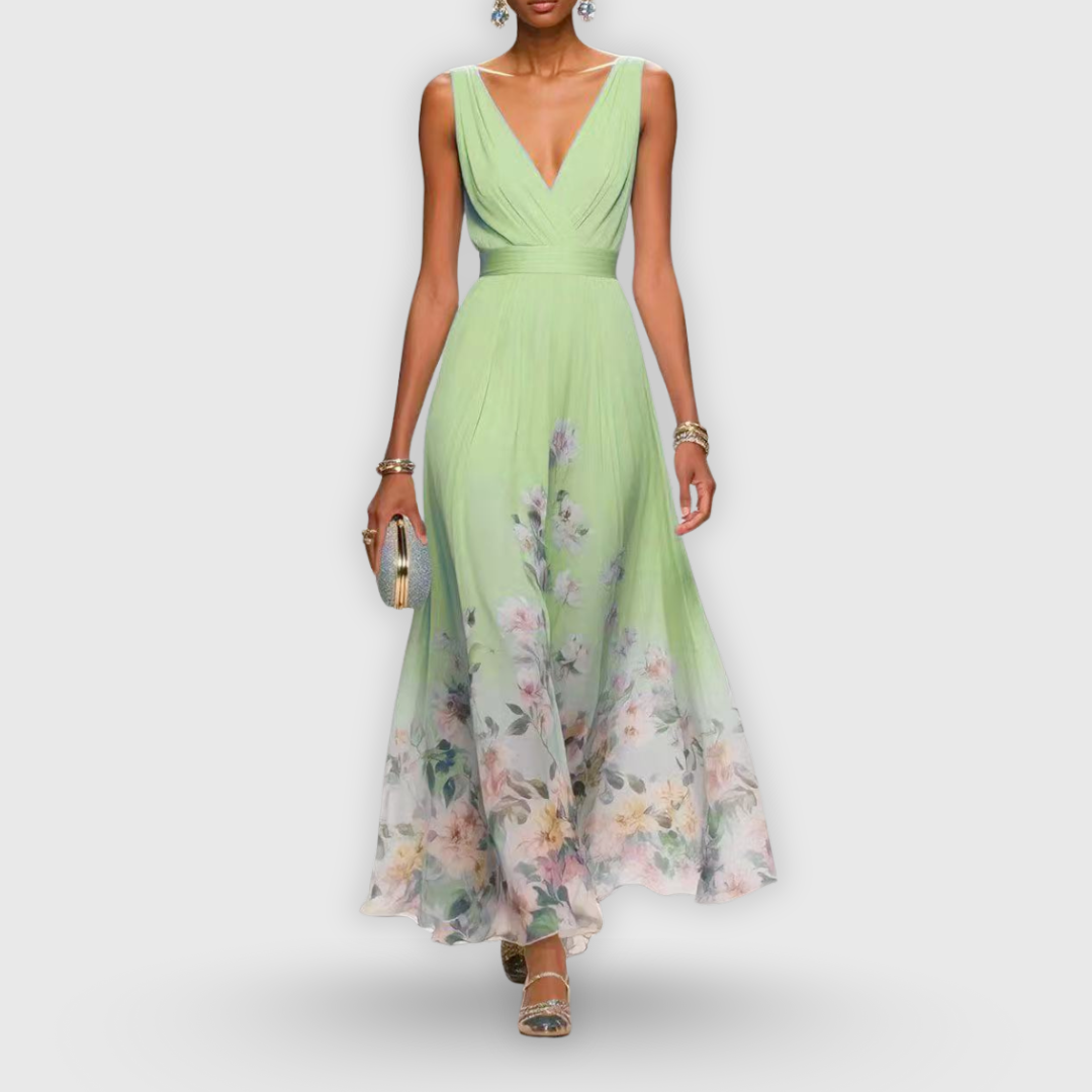 Colleen | Elegant ärmlös blommig klänning