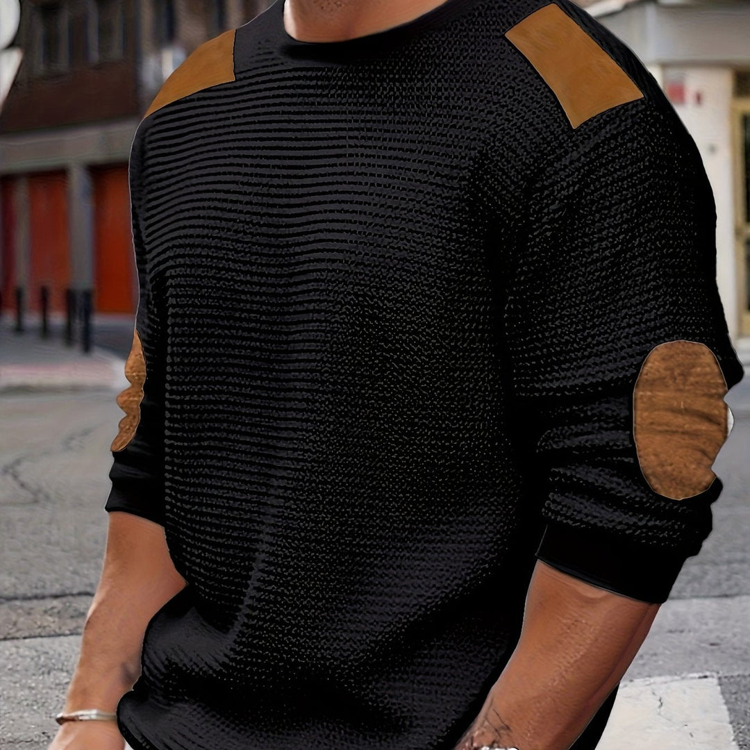 Aaron | Texturerad Elbow-Patch Tröja