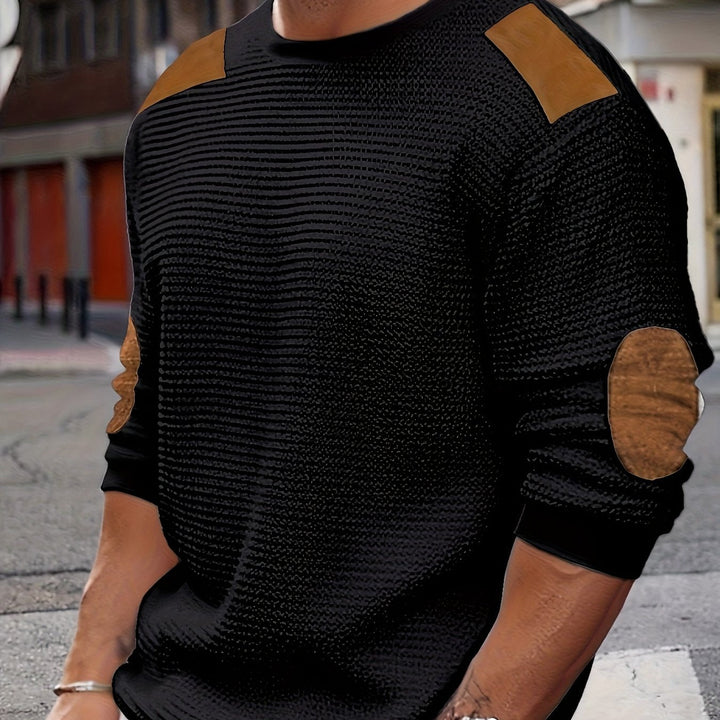 Aaron | Texturerad Elbow-Patch Tröja