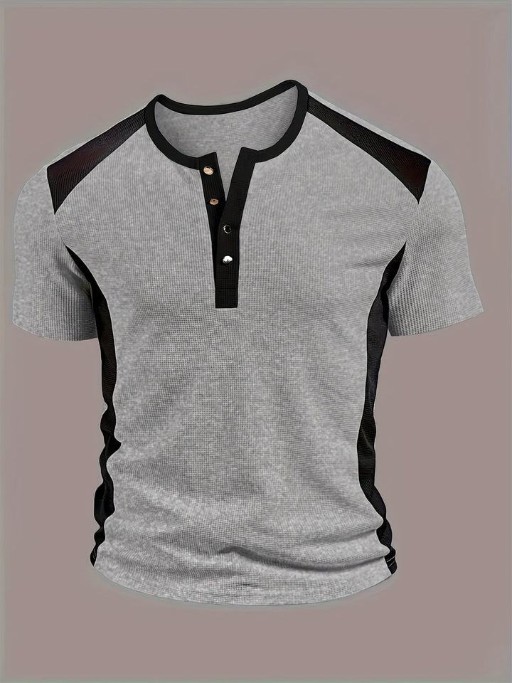 Everett | Texturerad Kontrast Henley Skjorta