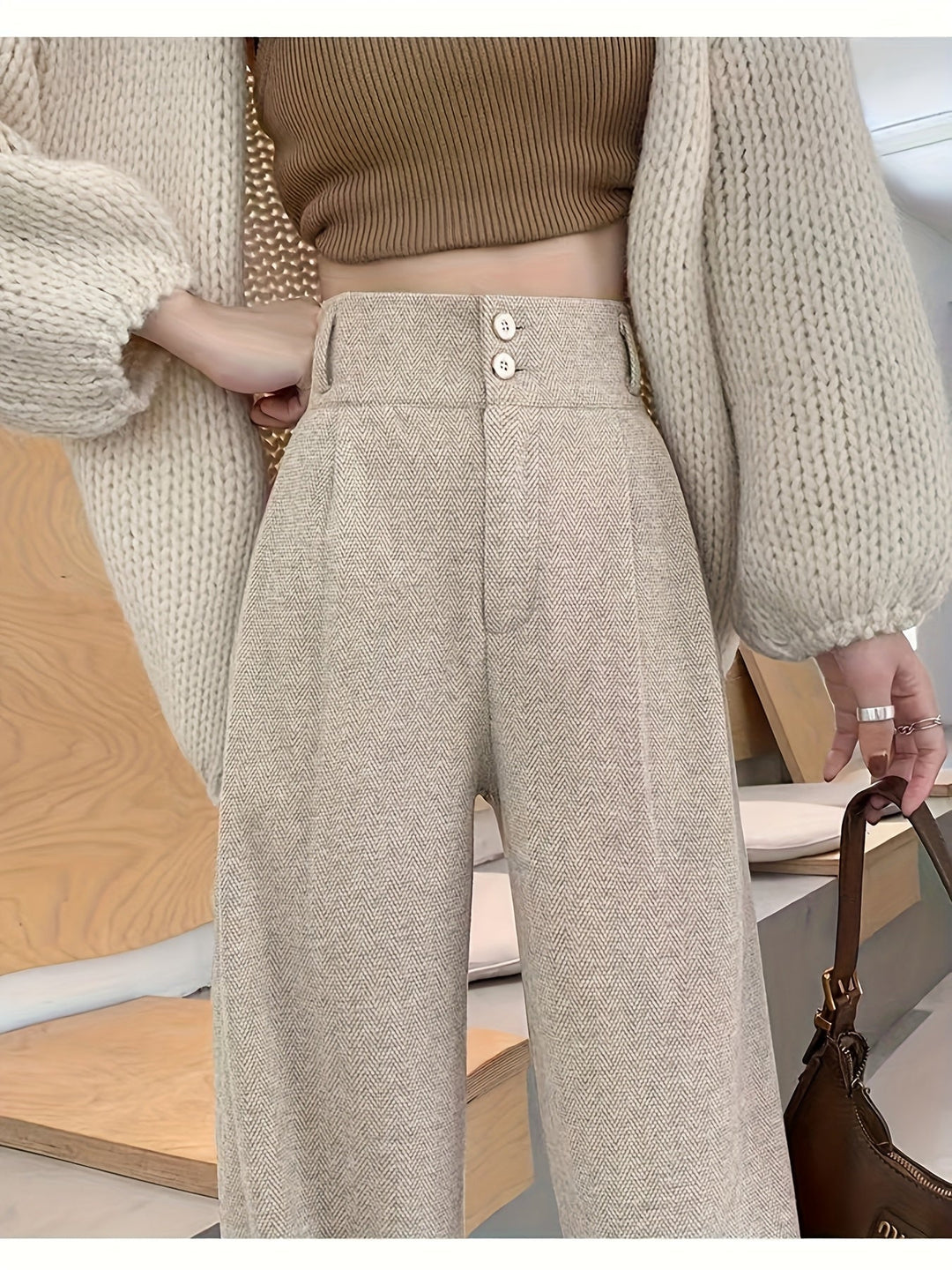 Clementine | Högmidjade vida byxor