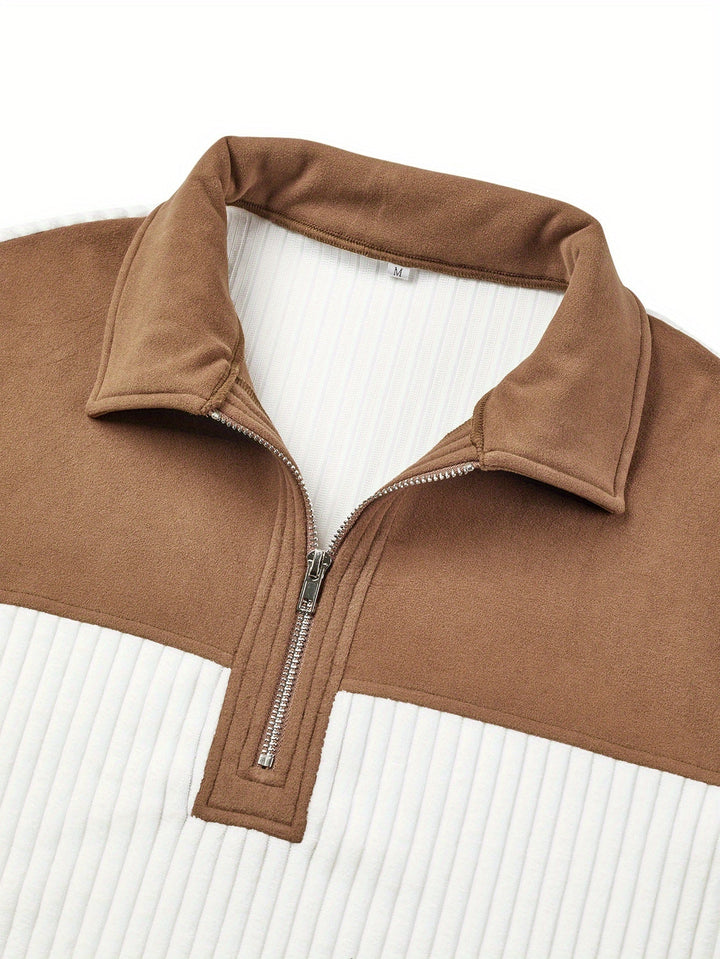 Roland | Tvåfärgad Quarter-Zip Pullover
