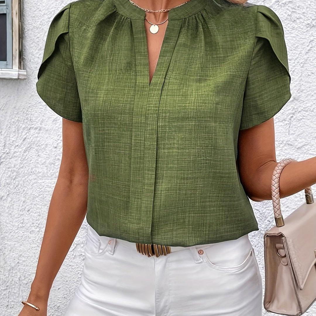Heather | Blus med Petalärm och Notch