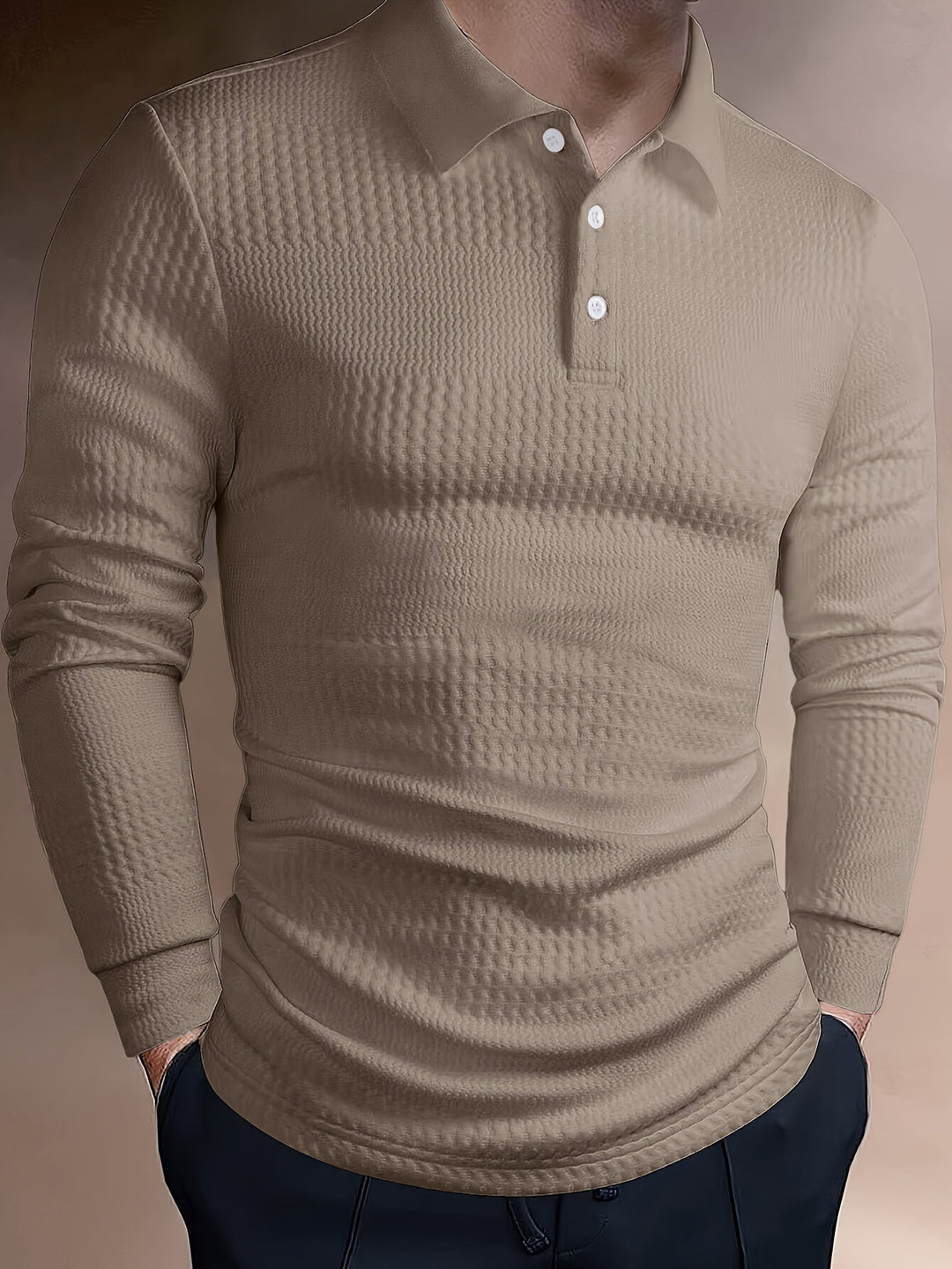 Fletcher | Texturerad långärmad polo