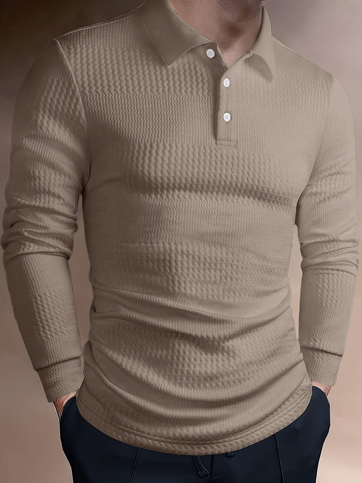 Fletcher | Texturerad långärmad polo