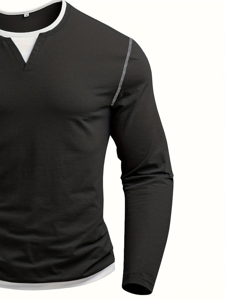 Nathan | Raffinerad Notch-Neck Henley Skjorta