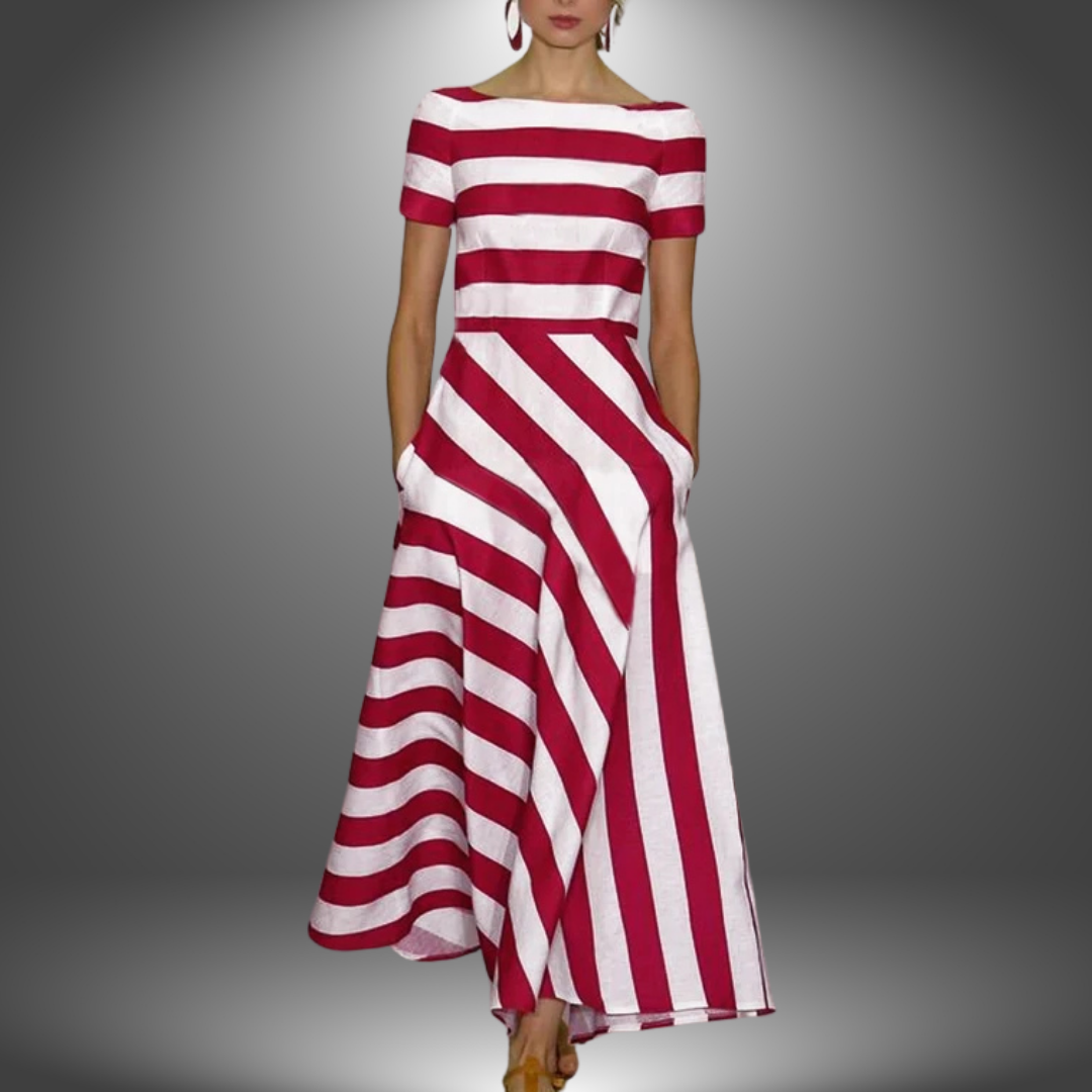 Evangeline | Flödande Randig Maxi Klänning