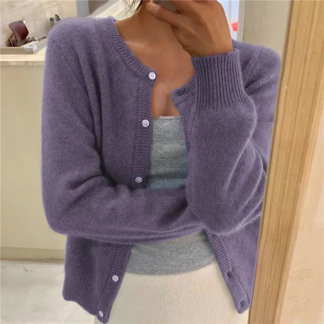 Delphina | Mjuk Knapp-Front Cardigan
