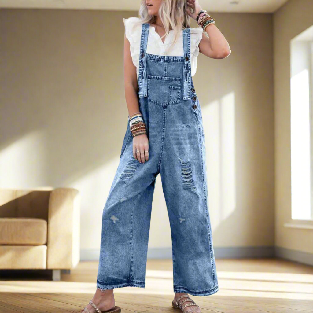 Carmelita | Premium Vintage Stil Enfärgad Jumpsuit
