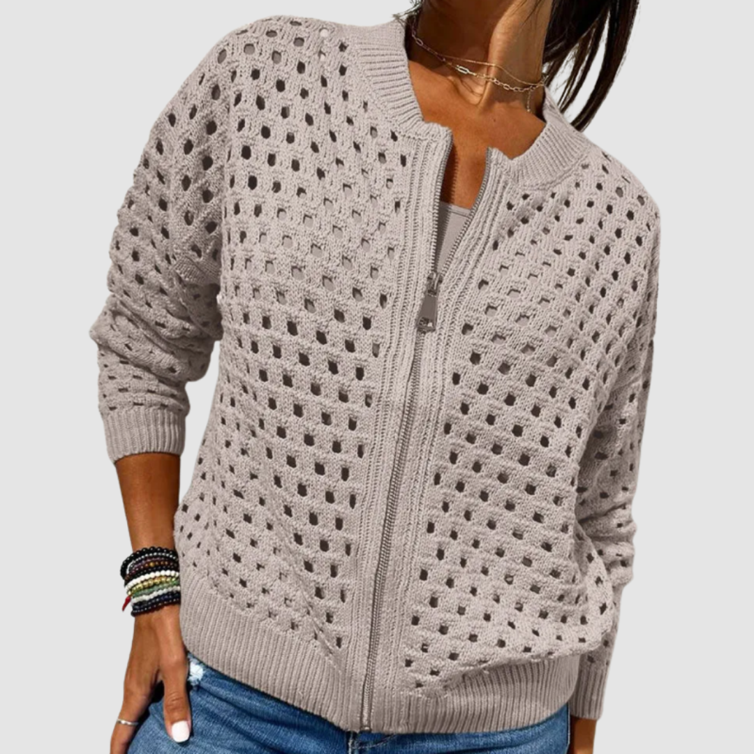 Gracie | Premium Stickad Hål Cardigan