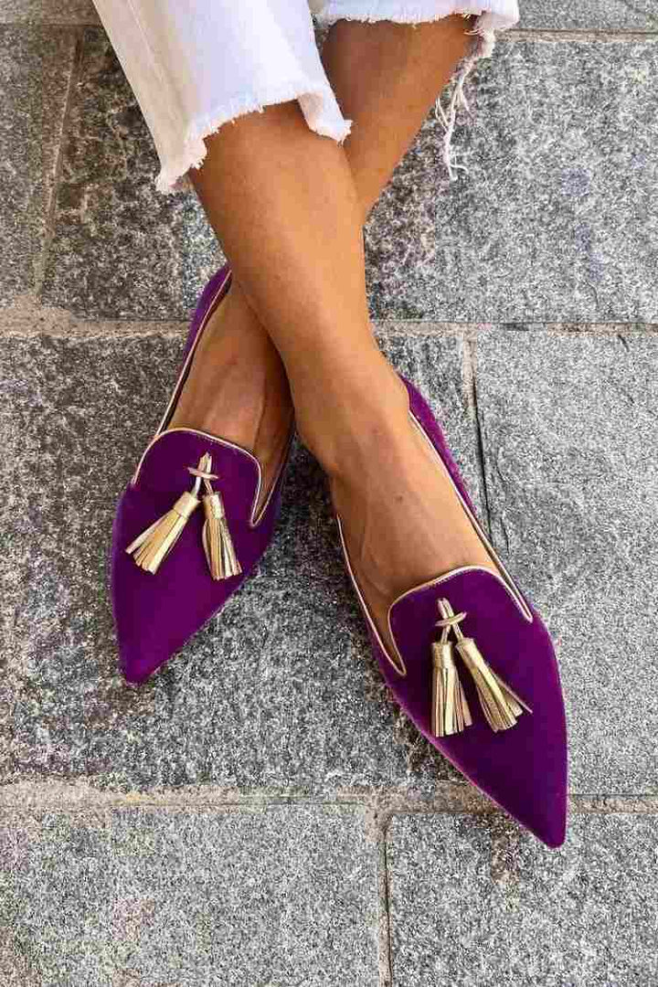 Bailey | Elegant Spetsiga Fringed Loafers