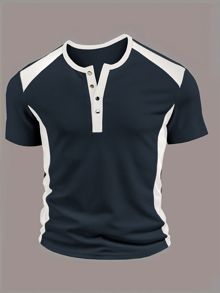 Everett | Texturerad Kontrast Henley Skjorta