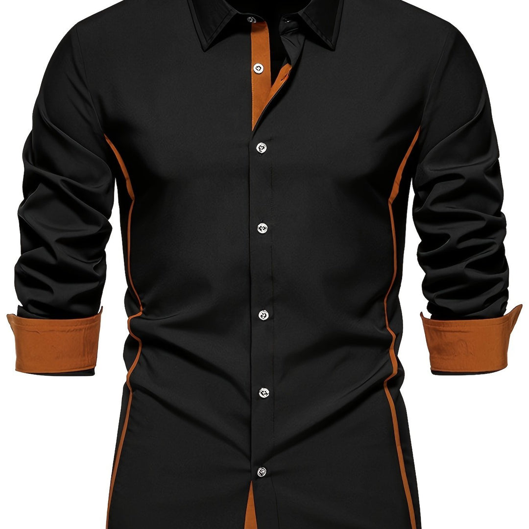 Anthony | Kontrast Trim Button-Up Skjorta