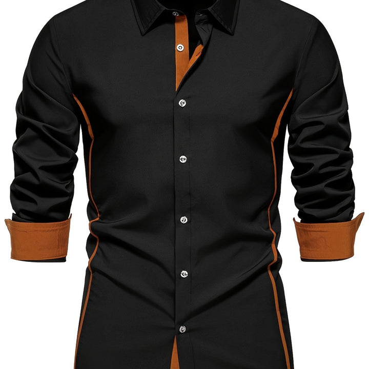 Anthony | Kontrast Trim Button-Up Skjorta
