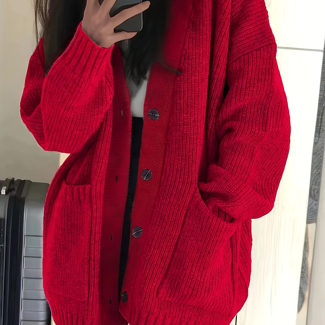 Maisie | Avslappnad Knapplång Cardigan