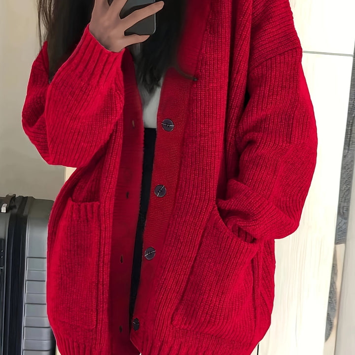 Maisie | Avslappnad Knapplång Cardigan