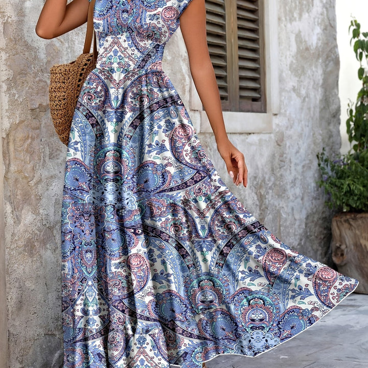Roberta | Bohemisk Paisley Maxi Klänning