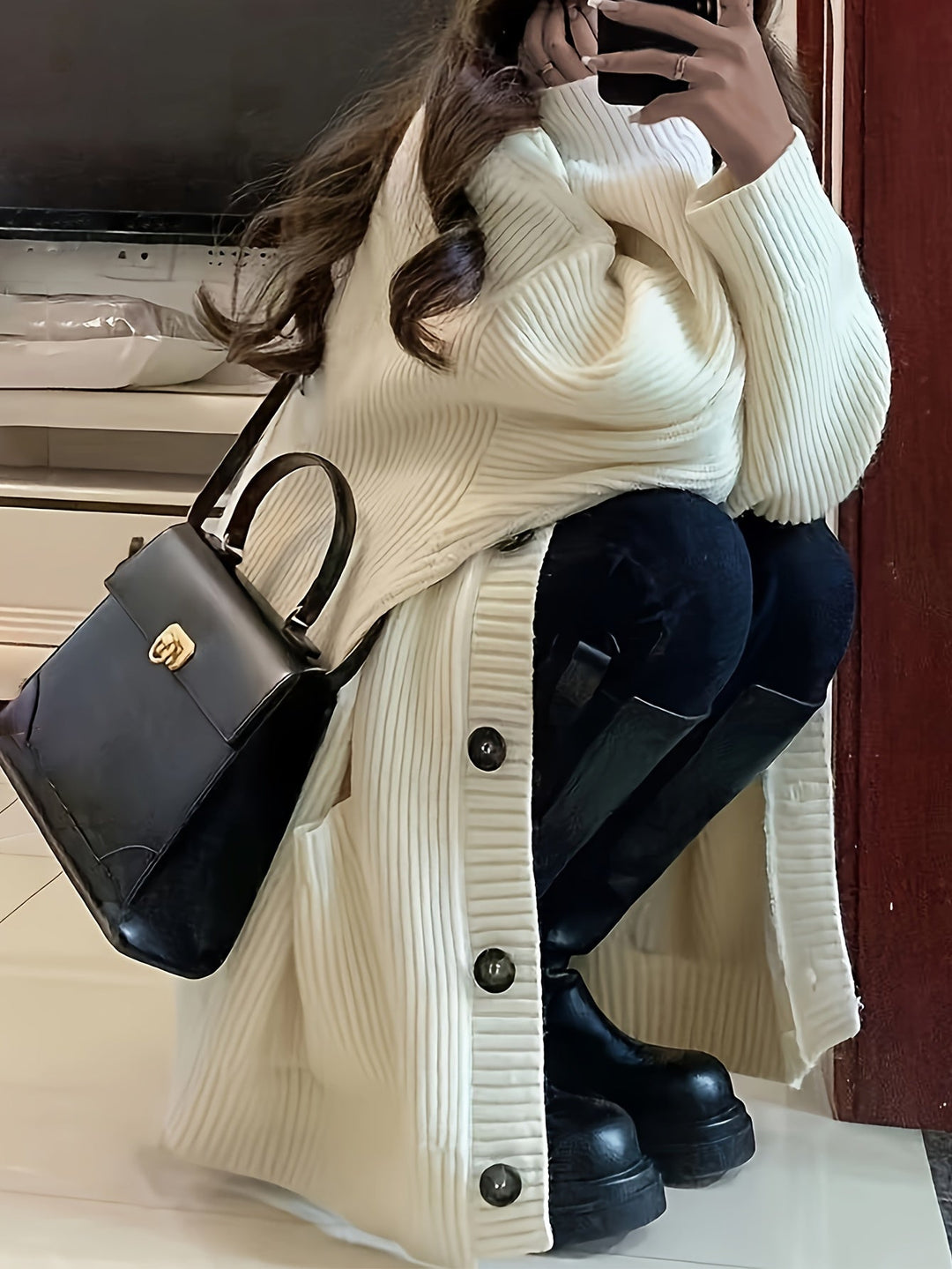 Maisie | Avslappnad Knapplång Cardigan
