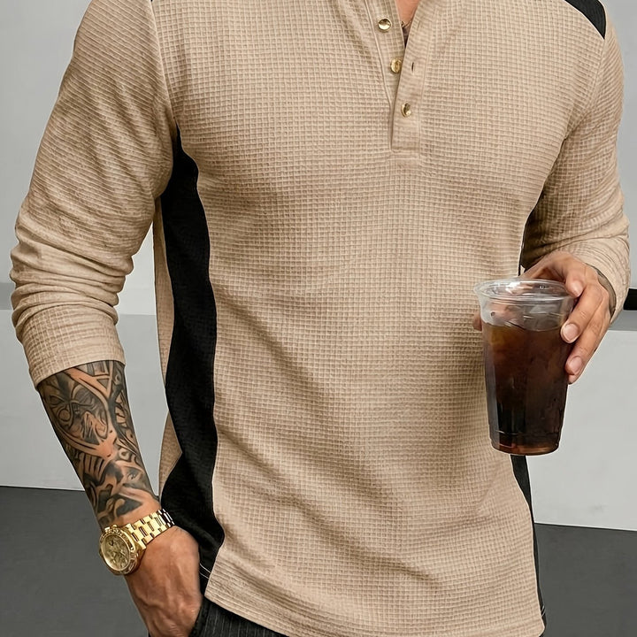 Curtis | Texturerad långärmad Henley