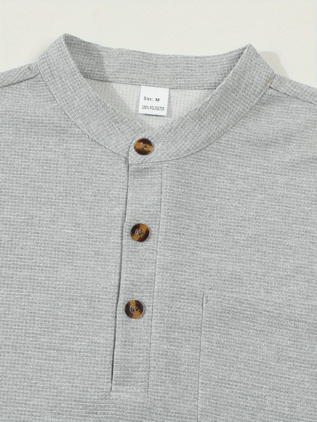Jonathan | Texturerad långärmad Henley-skjorta