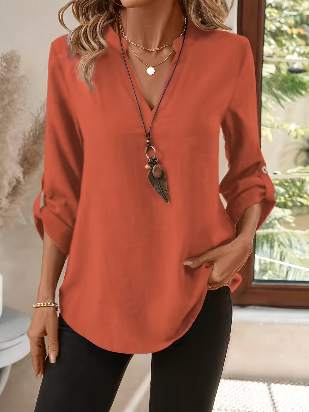 Corinne | Raffinerad V-ringad Blus
