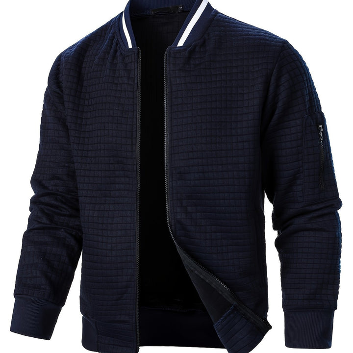Raymond | Texturerad Zip-Up Bomberjacka