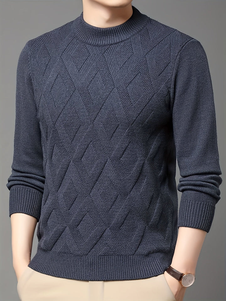 Ellis | Texturerad Mock-Neck Tröja