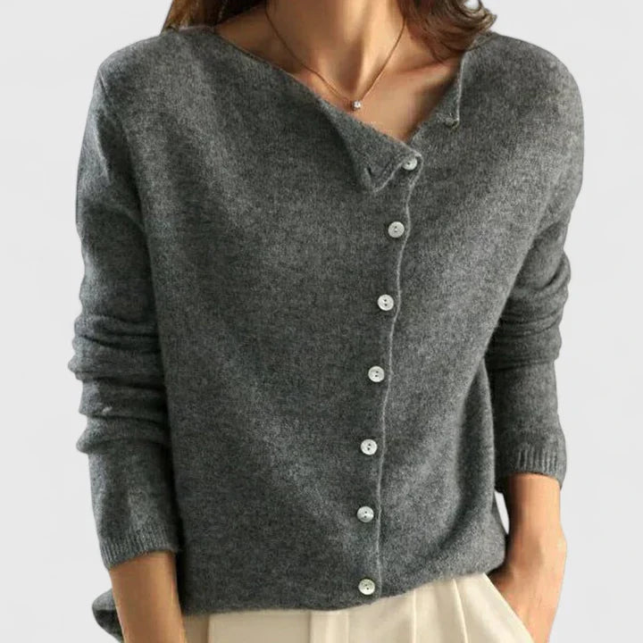 Lorna | Asymmetrisk Knapp Cardigan