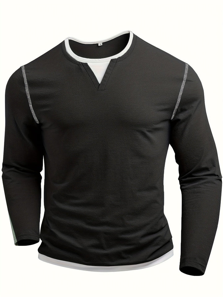 Nathan | Raffinerad Notch-Neck Henley Skjorta