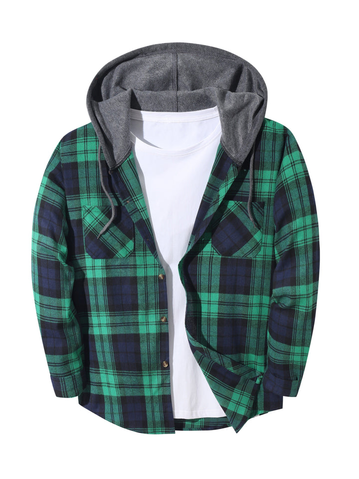 Braxton | Rutig Hoodie Skjorta