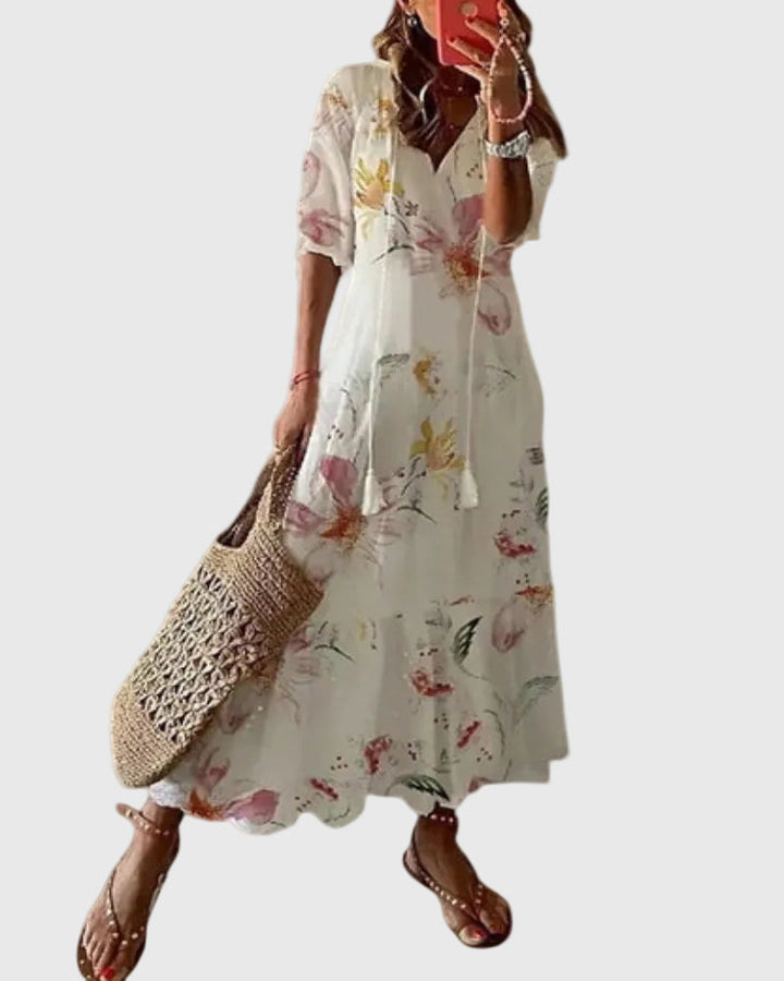 Amalia | Boho Vintage Sommar Maxiklänning