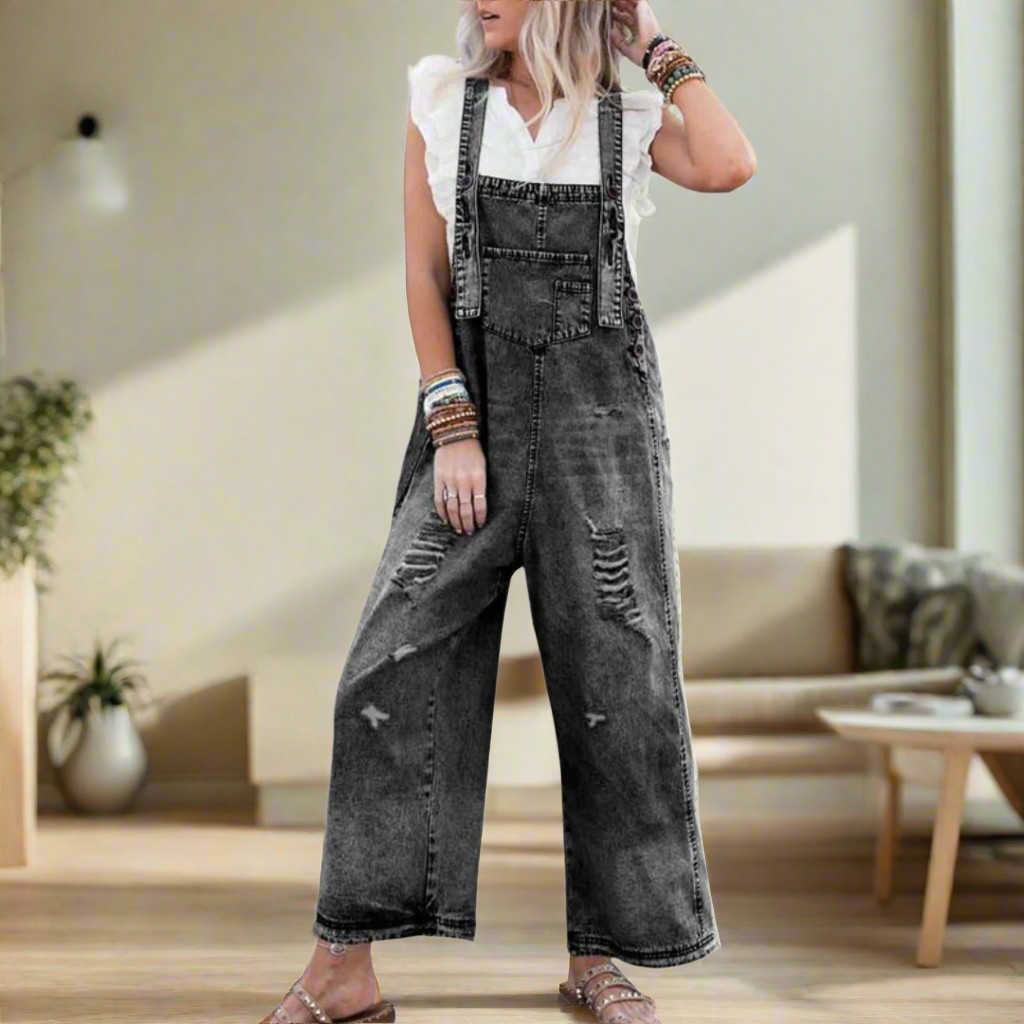 Carmelita | Premium Vintage Stil Enfärgad Jumpsuit
