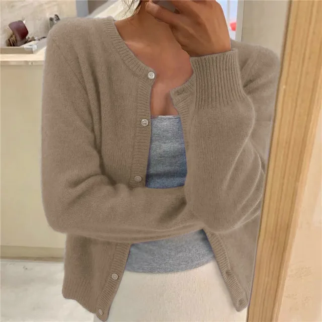 Delphina | Mjuk Knapp-Front Cardigan