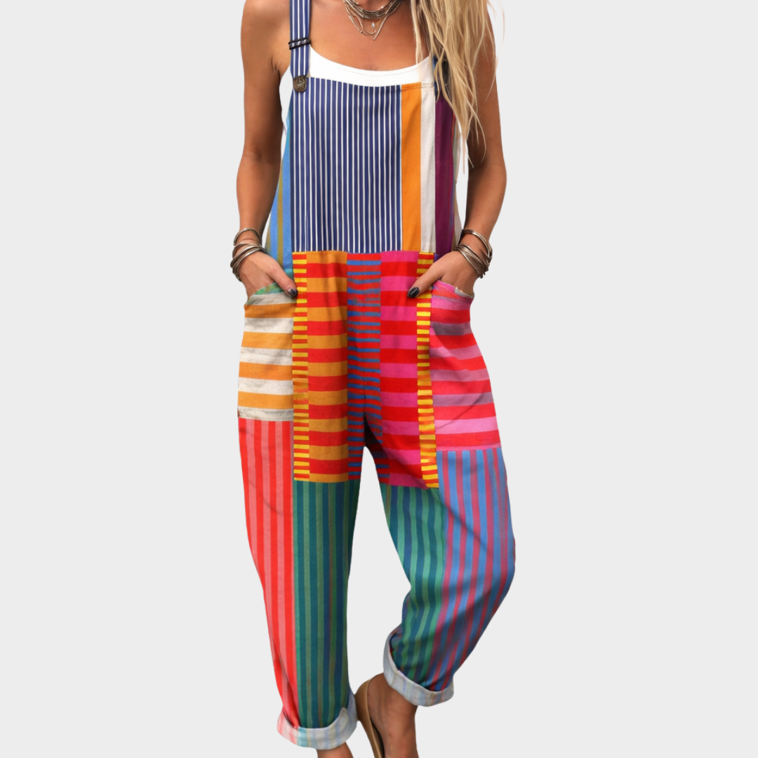 Silvia | Bekväm Multicolor Patch Jumpsuit
