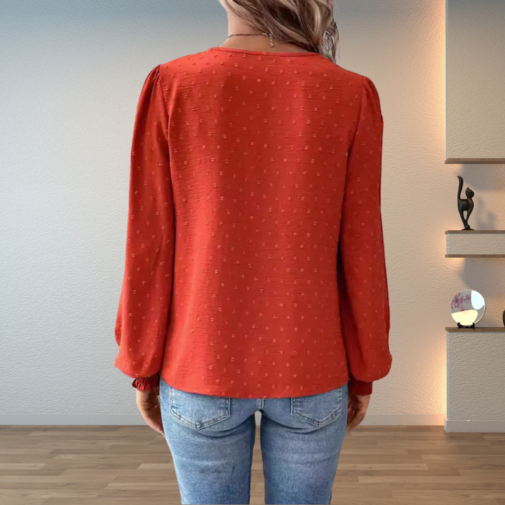 Marlene | Elegant Blus med Spetsdetaljer