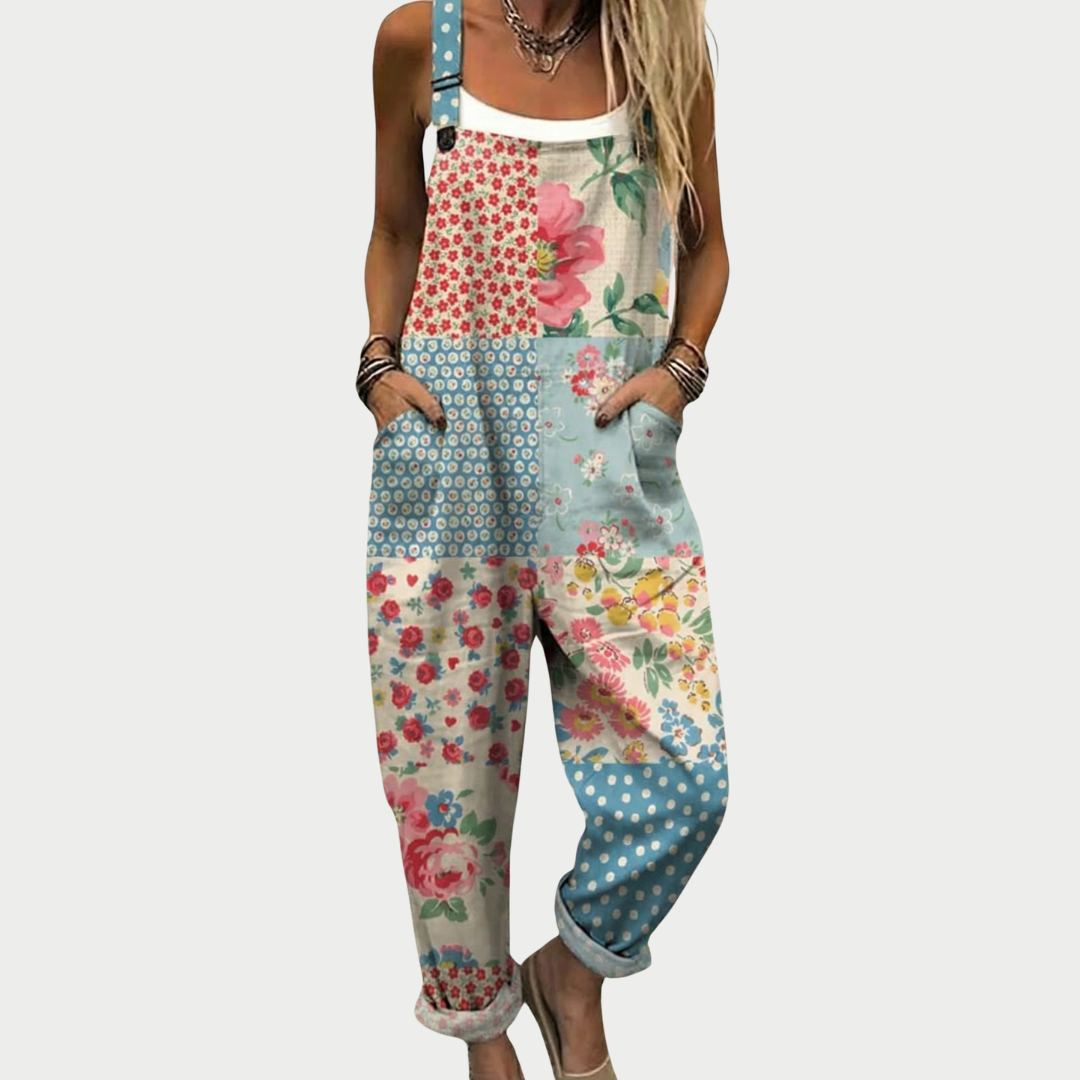 Adriana | Stilig Multi Floral Patch Jumpsuit