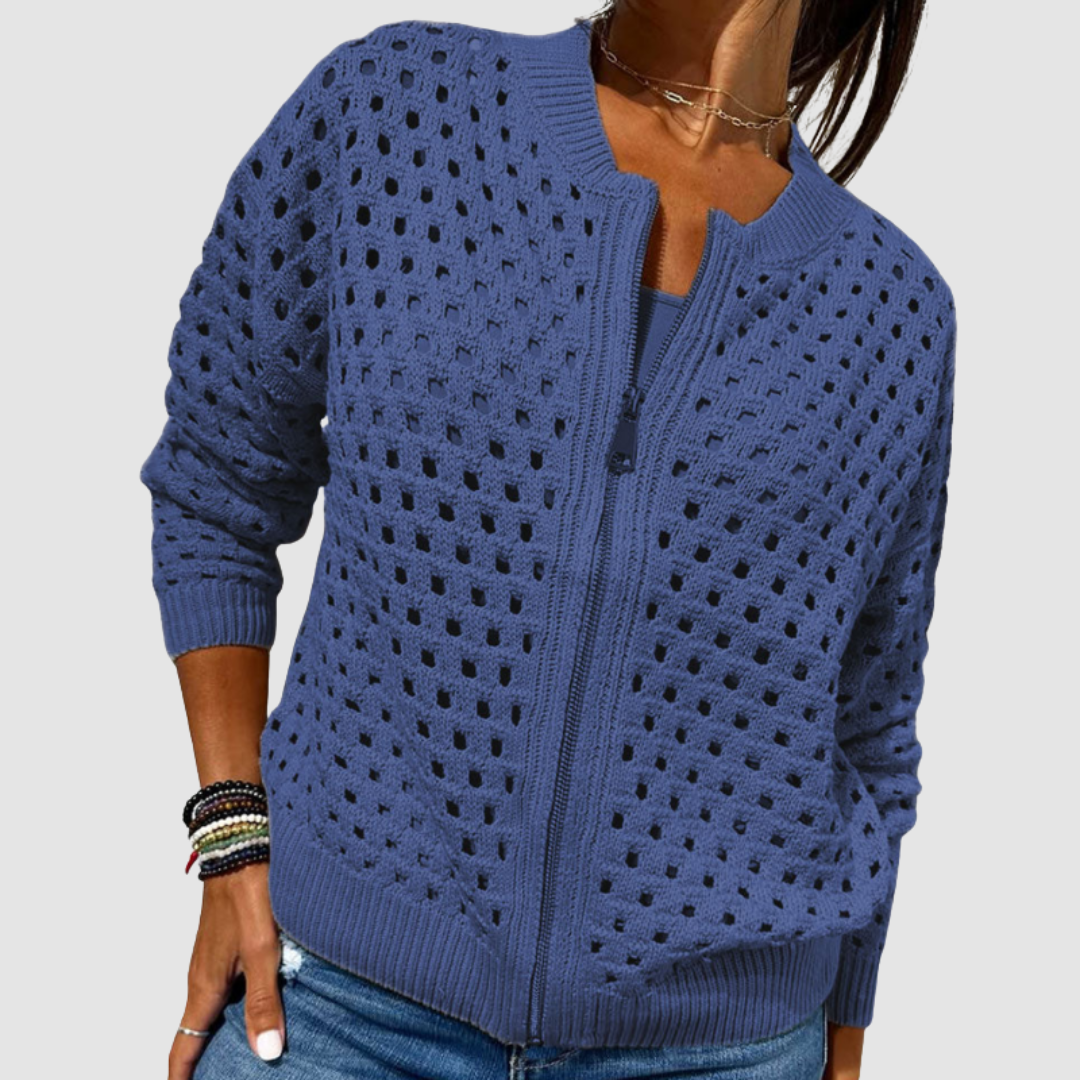 Gracie | Premium Stickad Hål Cardigan